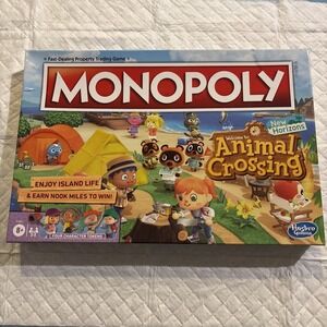 MONOPOLY ANIMAL CROSSING NEW HORIZONS Board Game 100% COMPLETE 2021 BAGGED SORTD